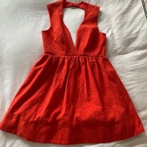 ASOS brocade cocktail dress in Red